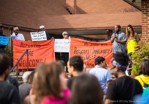 fuckyeahmarxismleninism:  Stone Mountain, Georgia: ‘Welcome to Georgia’ Rally in Solidarity with Refugees and Immigrants, December 12, 2015.Photos by Steve Eberhardt