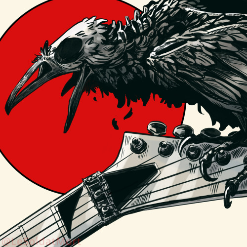 | sound of the undead |Ink commission design for @poutnik42 and his guitar amplifier which will be l