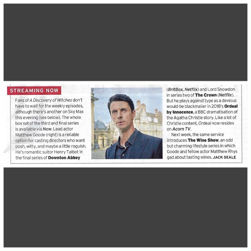 pleasereadmeok: Tiny little article from next week’s Radio Times about Matthew Goode ⬆️ &