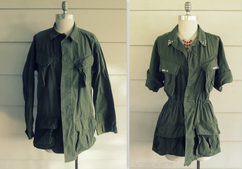 DIY Military Jacket Restyle Tutorial by Wobisobi for Brassy Apple here. Another good tutorial from A