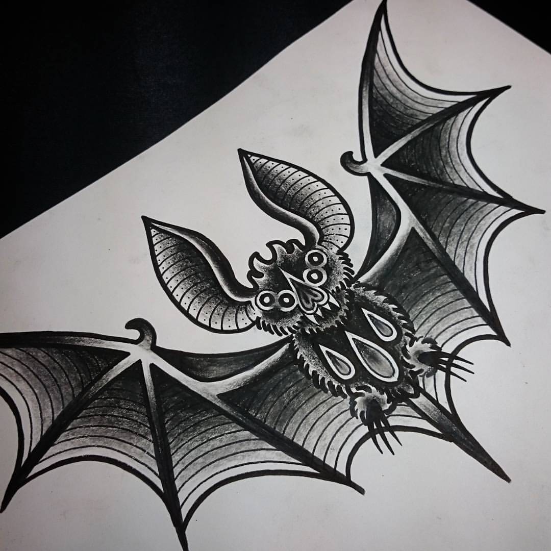 16 Dark and Daunting Blackwork Bat Tattoos  Tattoodo
