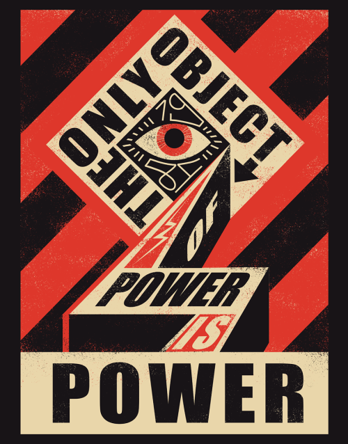 In the style of Shepard Fairey.