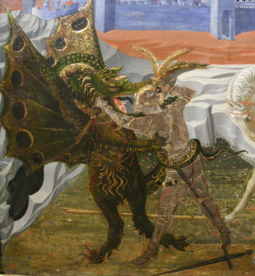 deathandmysticism: Paolo Uccello, Detail of St. George and the Dragon, ca. 1431