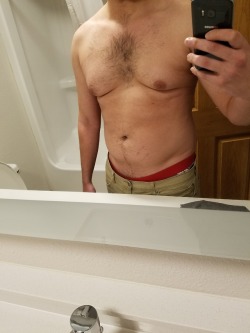 willgainweight4doughnuts:  The next morning aftermath of an all day stuffing the day before.   My belly is starting to get in the way sometimes and every time I bumb it I get reminded I need to eat more.  I might say I’m gettin out of control but I