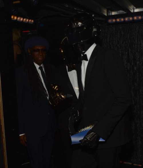 cylee77: Daft Punk, Nile Rodgers - Backstage @ Grammys 2014