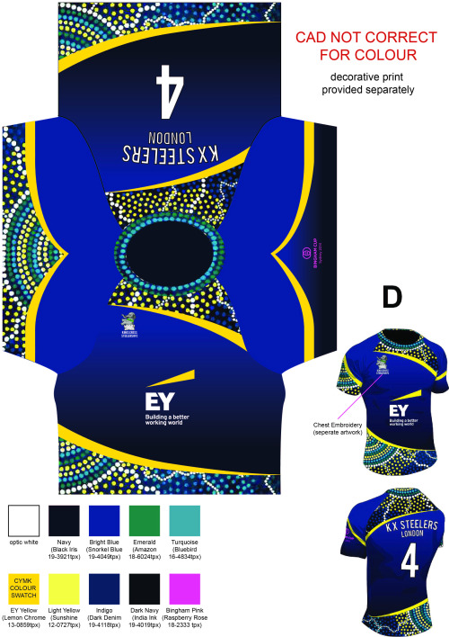 The Bingham Sydney 2014 Tour Kit Design For The Kings Cross Steelers.