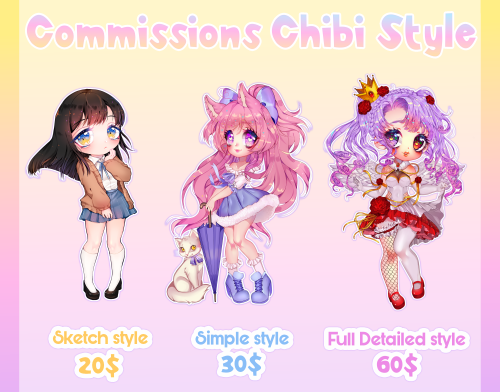 Paypal chibi commissions are always open, contact me in kieart.garden@gmail.com for more info ~