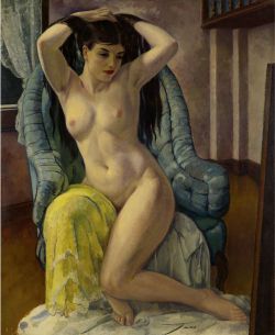 pmikos:  Girl on a Blue Chair by  Leon Kroll