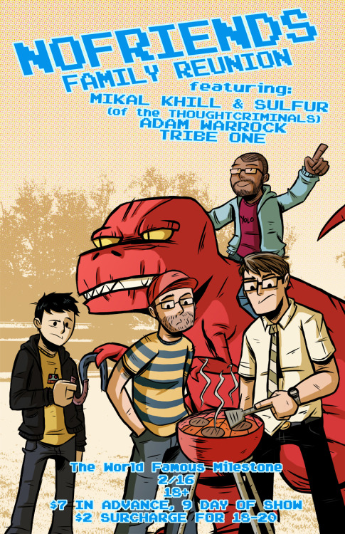khillmatic:  Super rad flyer for the upcoming NOFRIENDS show in Charlotte, drawn by the amazing 
