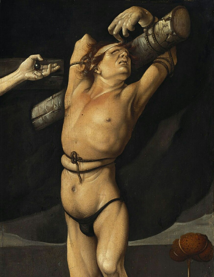 Hans Baldung Grien - The Crucifixion of Christ. Detail. 1512