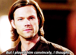 sam-winchester-admiration-league:Only on Supernatural where Jared plays Sam who is possessed by Ezek