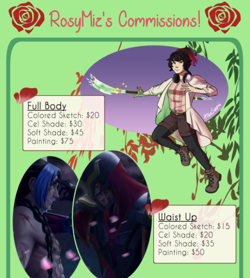 rosymiz: Please check my commissions page for extra information! Paypal ONLY. Invoice will be sent. 