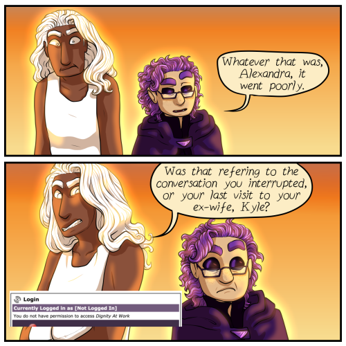 galaxia-art:[image description: 8 images of panels from the webcomic “someone always cares”, edited 