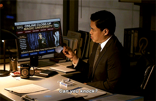dancinbutterfly: andthwip:Jimmy Woo, FBI agent and certified magician. Ok but…how much time h