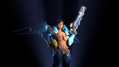 It took me two days but my new Pharah model (read body-hack) is done.