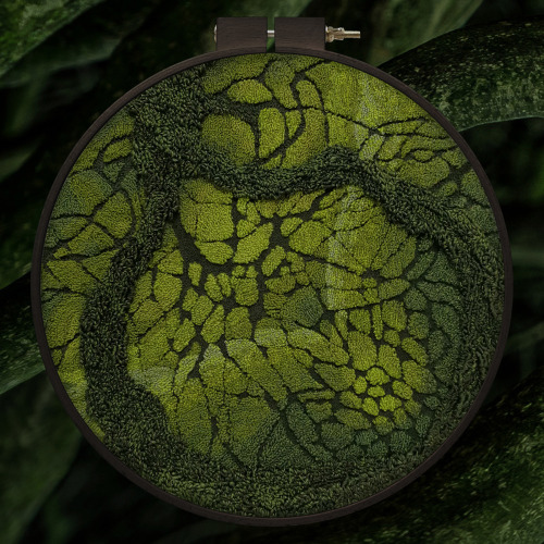 itscolossal:Mossy Mazes and Dense Forests Embroidered into Textured Landscapes by Litli Ulfur