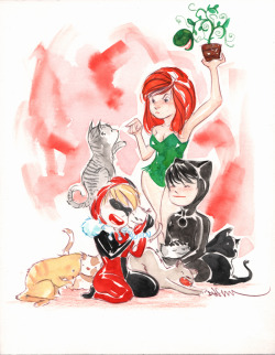 fuckyeahbatmanvillains:  duss005:  sometimes, you gotta put crime aside to play with cats.  why do i even bother posting things that AREN’T drawn by dustin nguyen like what’s even the point 