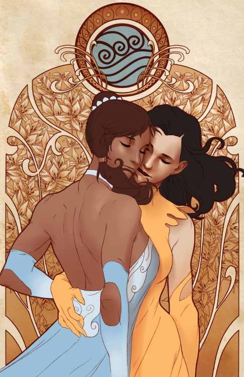 mikopuns:  so I went and did this, went for an Alphonse Mucha treatment… wish I had more time so I could play around with some more patterns and stuff. :D 