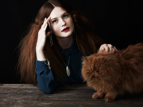 red hair cat with Bonnie Wright