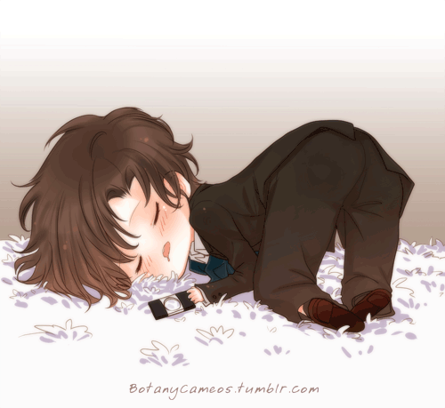 botanycameos: In normal version, the scene is super hot, but if he fell asleep that way in chibi ver