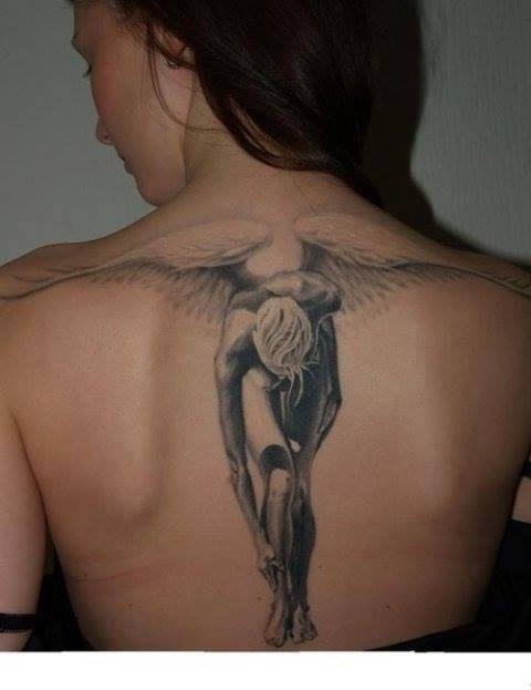 Black angel wings tattoo designs