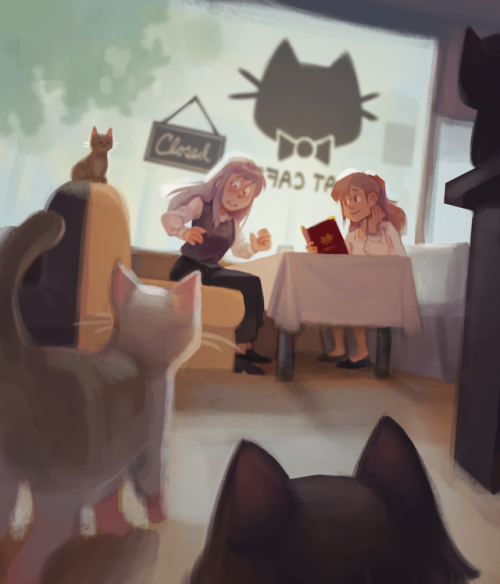 lisa takes yukina to a cat cafe