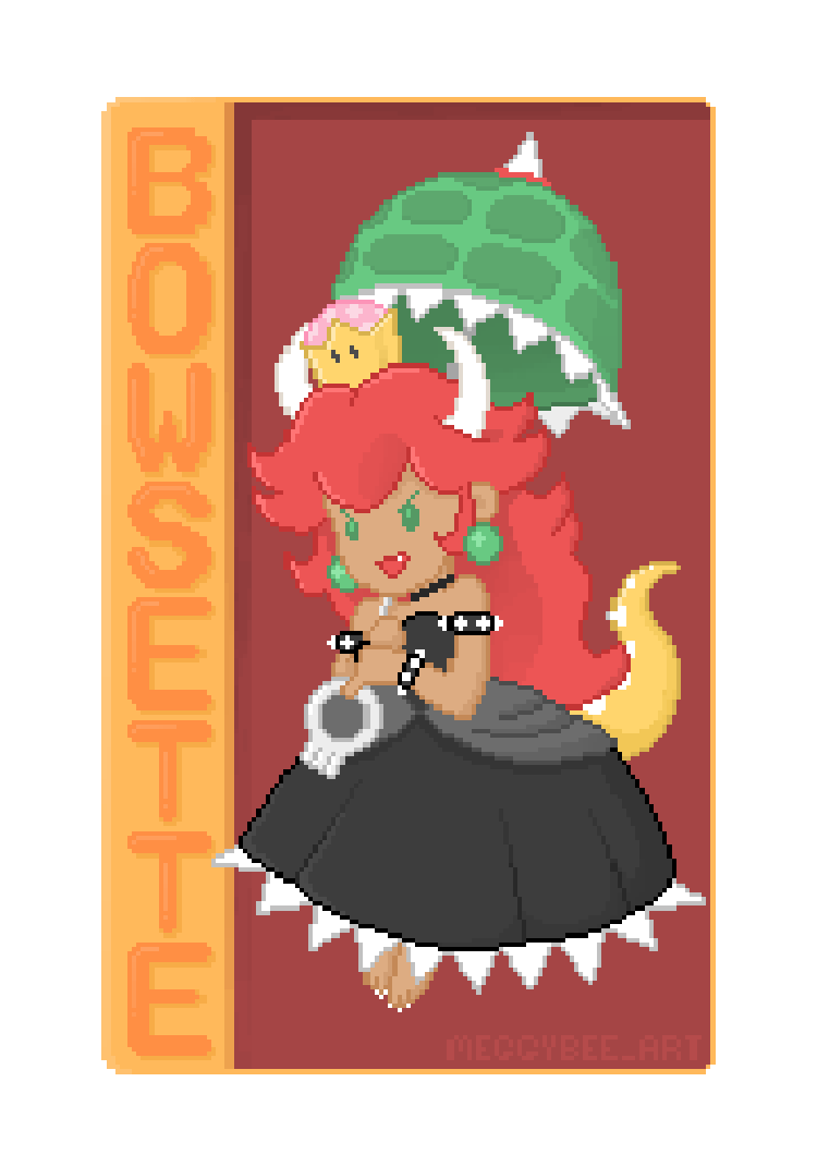 MeggyBee 🐝 Art Blog — heres a little bowsette pixel because I love her...