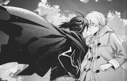 shirobabee:  NO. 6 Chapter 35 { 1 / 2 } { Their lips overlapped.  It was a searing, but gentle, passionate kiss. "Was that a... goodbye kiss?" "A vow." Nezumi smiled. "Reunion will come, Shion." } Translation and scans: x / x  :(♥