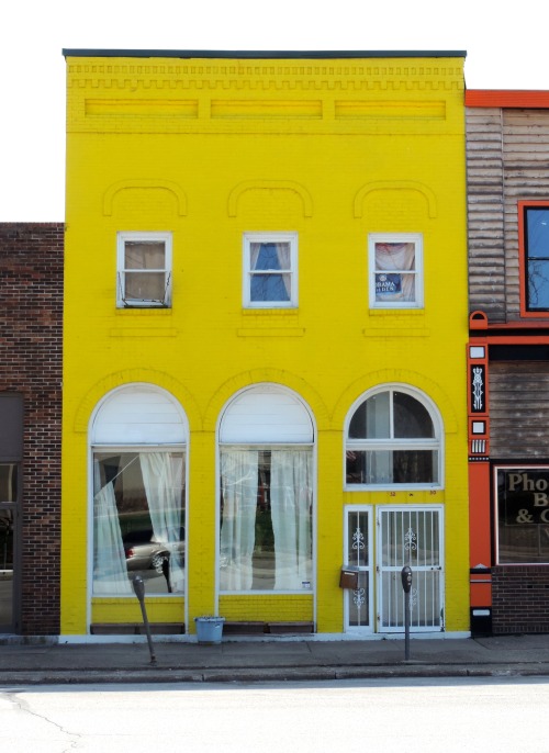 Early 20th Century Commercial Building Converted to Residence(s), Spencer, Indiana, 2014.The upper l