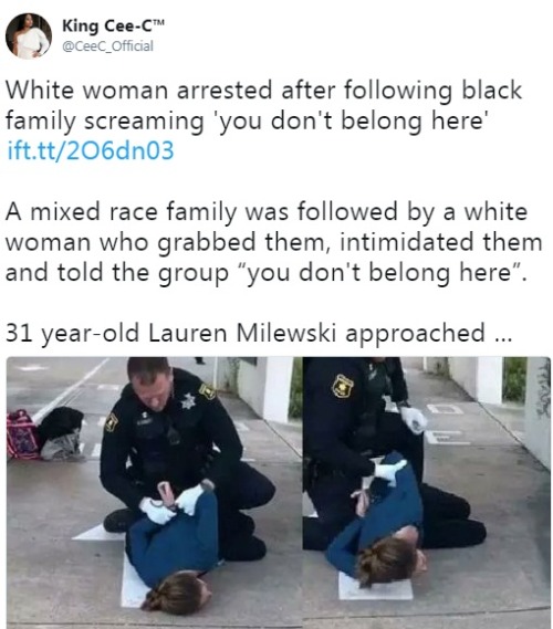 legendfromthearea: africanaquarian:  white women actually getting arrested for their reprehensible ways?  finally, some good news 