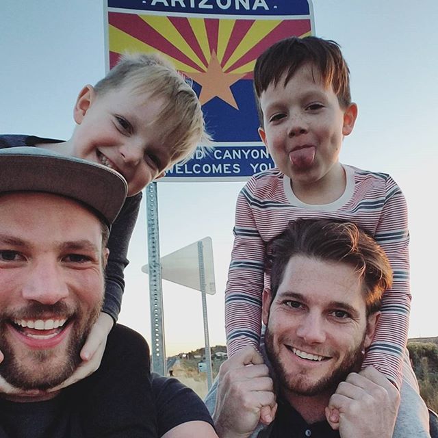 peek-a-dillo:   Model parents Devon and Rob and their two beautiful boys are giving