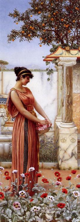 john-william-godward: An Idle Hour, 1890, John William Godward