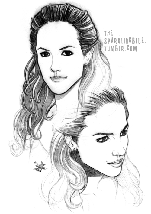 thesparklingblue:My very first sketches of Bo &amp; Lauren. Oh, how I miss Doccubus…