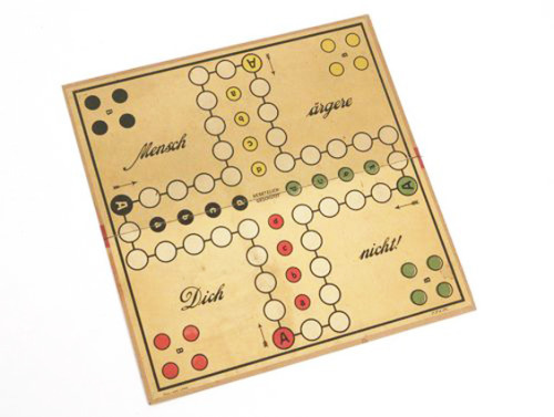 Josef Friedrich Schmidt, Ludo board game | Mensch ärgere dich nicht, 1910/1914. Schmidt Spiele, Germ