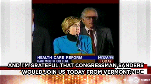 thedailyshow:  Hillary Clinton accidentally offends Democrats with questionable comments about her opponent Bernie Sanders. 