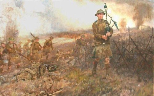 thisdayinwwi: wolseley37: thisdayinwwi: Piper James Richardson wins VC for playing his pipes under f