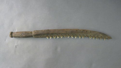 bm-pacific: Sword, Brooklyn Museum: Arts of the Pacific IslandsSize: 17 11/16 x 1 3/8 in. (45 x 3.5 