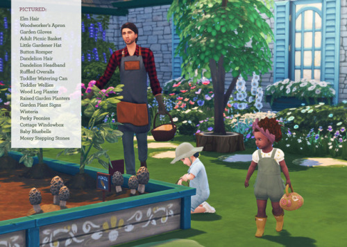 magnolianfarewell: plumbobteasociety:Cottage Garden Stuff for Sims 4 A collaboration between @applez