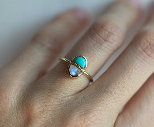 sosuperawesome:Moon Phase and Moonstone Rings, by Maya Rolc Majeric on EtsySee our ‘rings’ tag