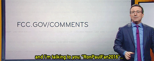 mulaneysbutt:   John Oliver’s message to the Internet Trolls to bombard fcc.gov/comments