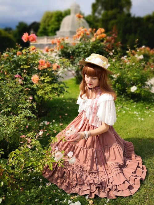 ~Rose garden~My new Tiny Garden Waltz dress from @devilinspiredofficial​ has an amazing dusty pink c