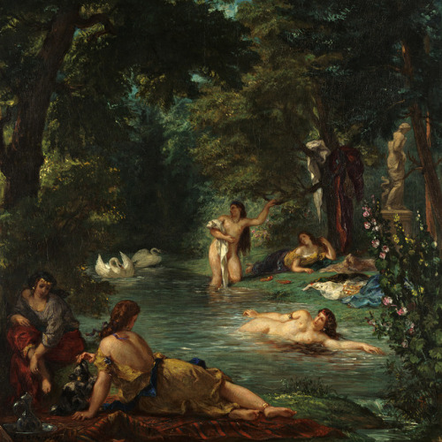 jamesusilljournal: Detail from ‘Bathers’, Eugène Delacroix, 1856