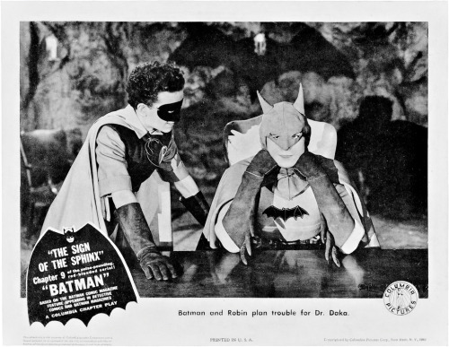 Posters and Lobby Cards for “THE BATMAN” original serials (1943)from Columbia Pictures.Posting as we