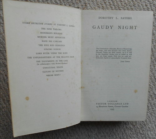 talkingpiffle: Not to make you all jealous, but I picked up a first edition of Gaudy Night on e
