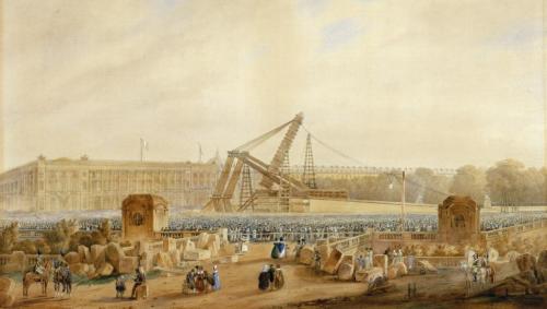 Érection de l'Obélisque de Louxor, 25 octobre 1836, Cayrac, 1837, Musée national de la Marine