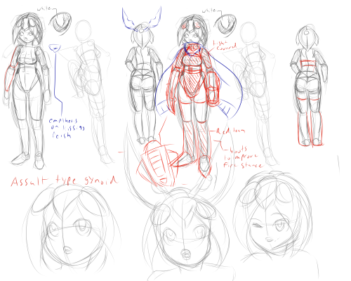 Just a few character designs for a hentai project and a sketch thingy. 