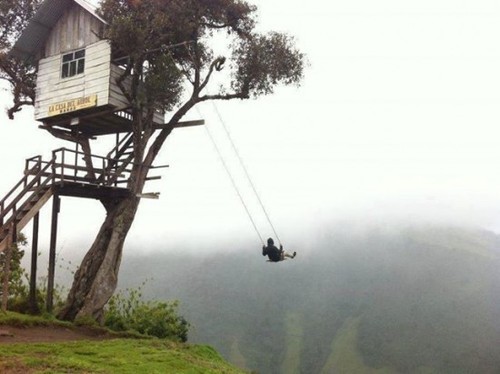   The Swing at the End of the World There’s a swing on the edge of a cliff in Ecuador.