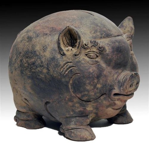 red-twist:historyarchaeologyartefacts:A rare intact Majapahit piggy bank. The Majapahit where among 