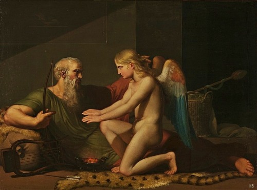 hadrian6:Cupid Raised from Anacreon. 1806. C.F Hoyer. Danish 1775-1855. oil/canvas.http://hadrian6.t