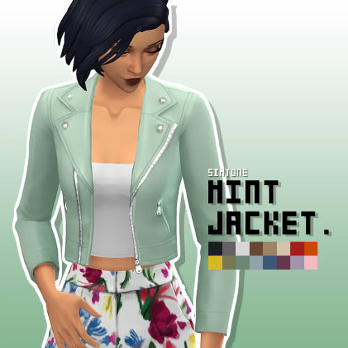 MINT _ Jacket16 swatches  ↓ CAS pictures + CC credits belowBase game compatible, jacket categoryAllo